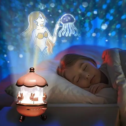 Rabbit Night Light Bunny Projector Galaxy Projector Star Projector Kids Night lamp Nursery Light Bedroom Projector USB Night Light Baby Room Light Kids Room Decor