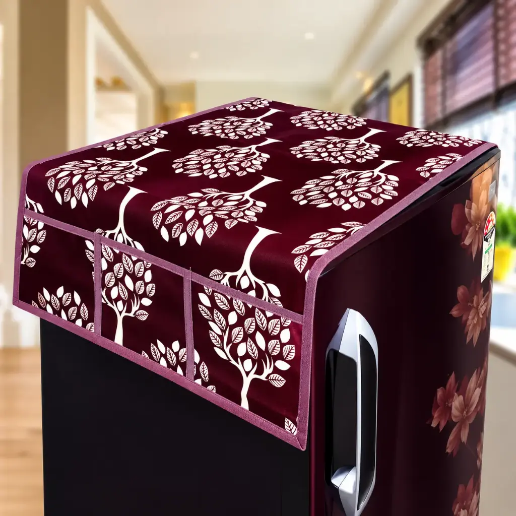 Shivam Creations fridge top cover 21X39 inches(browntree)