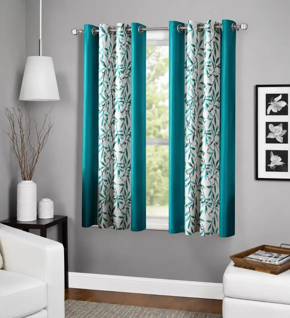 Shivaaksh Kolavery Polyester Window Curtains 5 feet, Pack of 2 Navy Blue (Blue, Window 5 Feet)