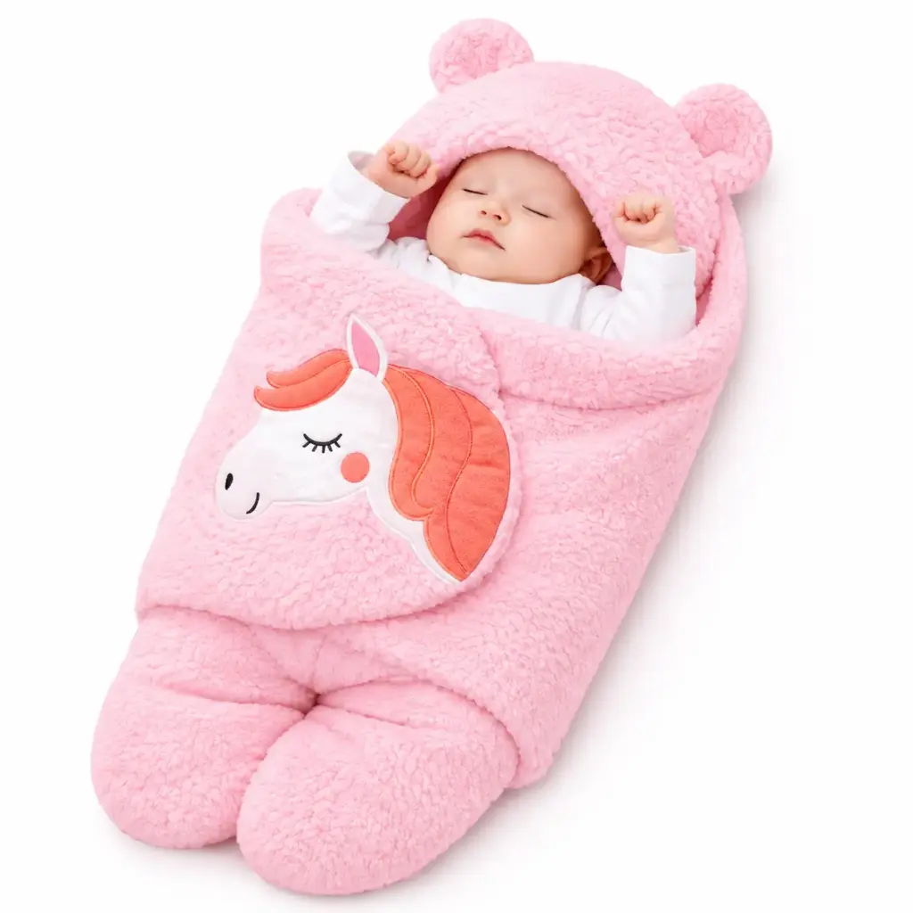 BRANDONN New Born Supersoft Wearable Designer Baby boys, Baby Girls Baby Blanket For Babies