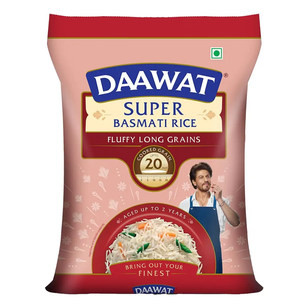 Daawat Super Pure Basmati Rice | Extra Long Grains| Cooked upto 20mm*