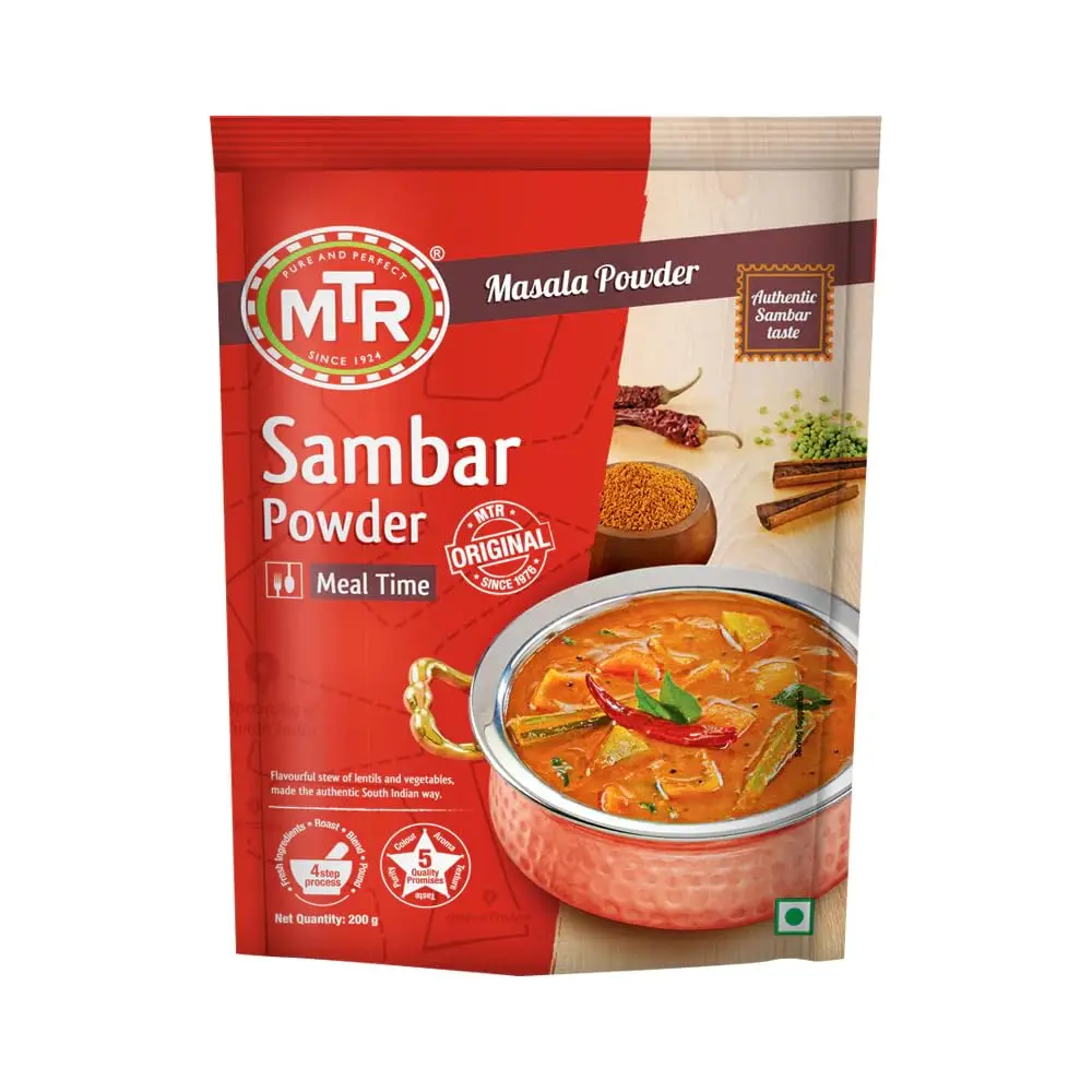 MTR Sambar Powder | Authentic Masalas | Traditional Recipe | 200g