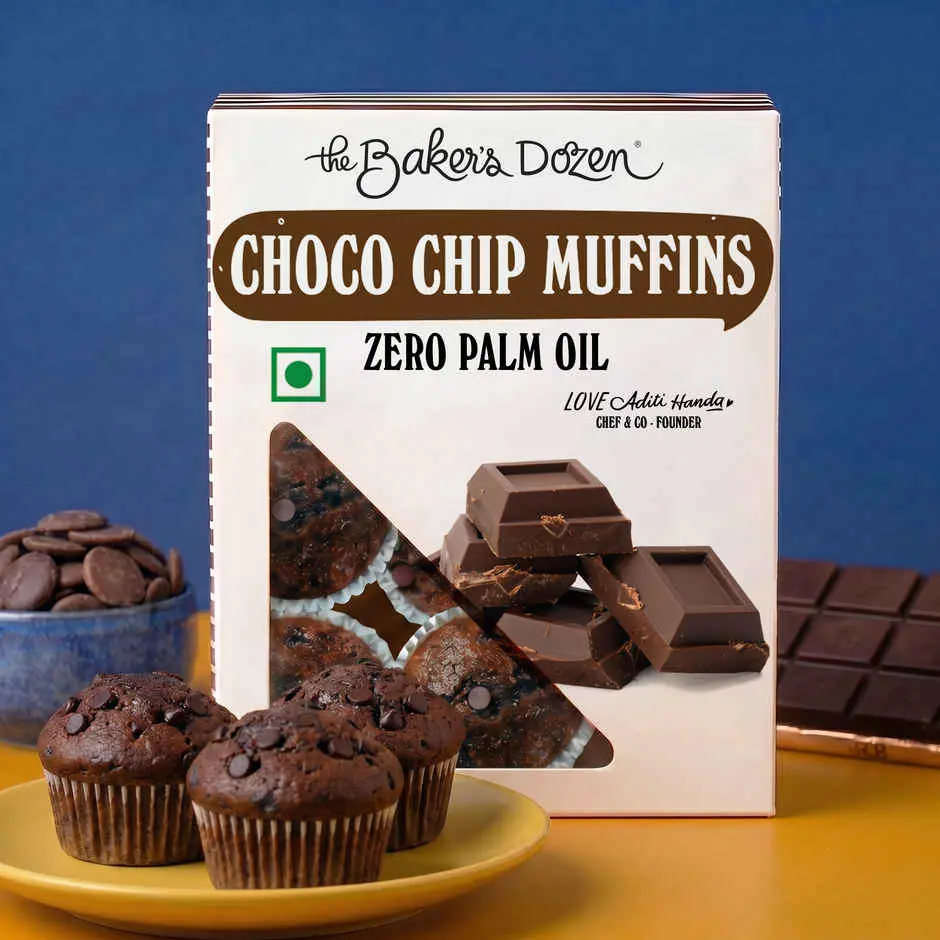 The Baker's Dozen Choco Chip Muffins | Chocolate Cake | Eggless Cake | Tea Cake | Pound Cake
