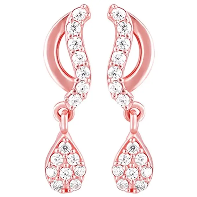 GIVA 925 Silver Rose Gold Wavecrest Earrings| studs to Gift Women & Girls | With Certificate of Authenticity and 925 Stamp | 6 Months Warranty*
