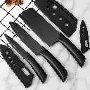 NAND IMPORTER Stainless Steel 3 Pieces Professional Kitchen Knife Set, Meat Knife, Chef's Knife with Non-Slip Handle Sharp Manual Sharpening for Home Kitchen and Restaurant (2) - Black