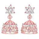 GIVA 925 Silver Rose Gold Zircon Jhumki | Gifts for Girlfriend, Gifts for Women and Girls |With Certificate of Authenticity and 925 Stamp | 6 Month Warranty*